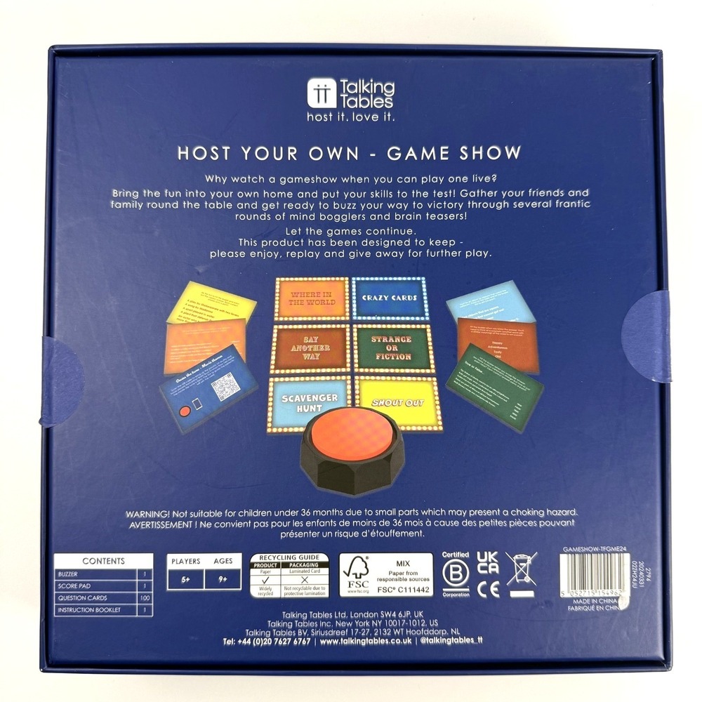 Host Your Own Game Show Party Game w/ Buzzer Family‎ Trivia Kids Adults Complete - Picture 2 of 6